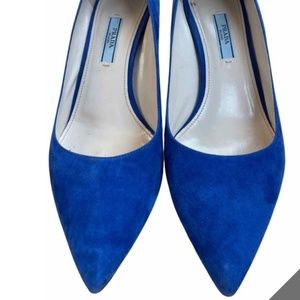 Prada Blue Suede Shoes